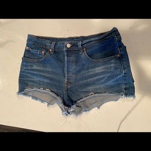 Levi Dark Wash Jean Shorts